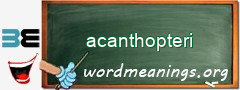 WordMeaning blackboard for acanthopteri